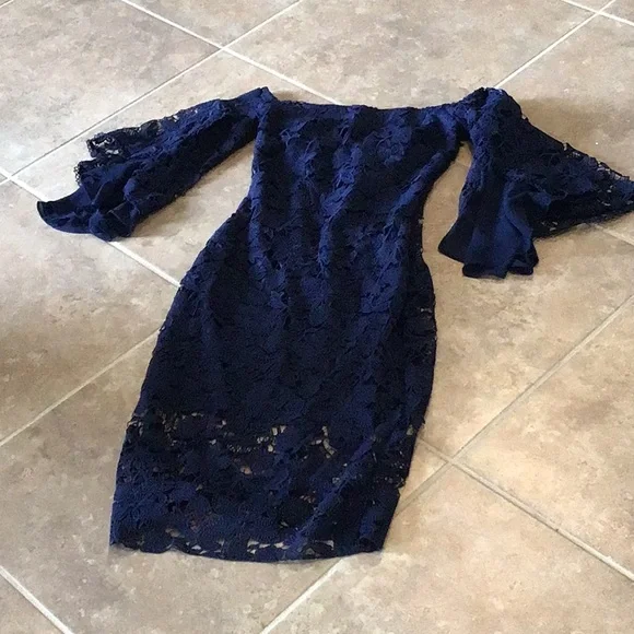 knee length dresses for ladies Aphrodyte Lace Maxi Dress | Navy | Womens